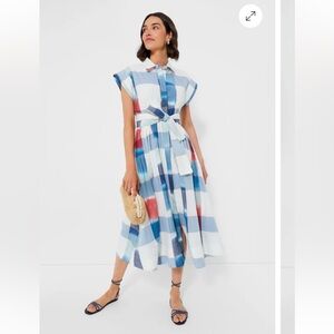 Montauk blue midi shirt dress
